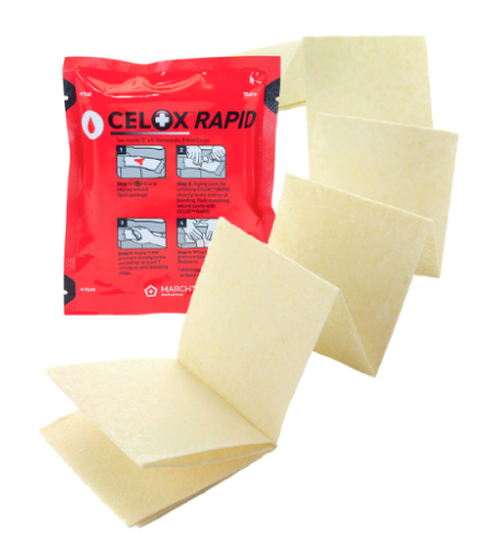 Celox Rapid Gauze | Fast Acting Hemostatic Dressing | Safeguard Medical