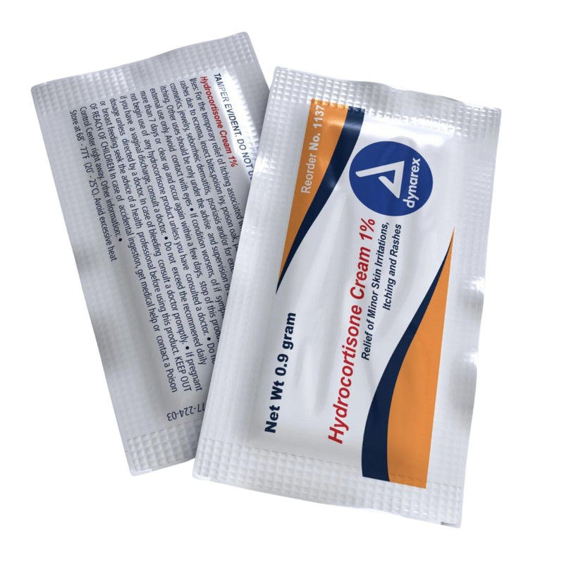 Hydrocortisone Cream 1%, 0.9g Foil Packet, 144/BX