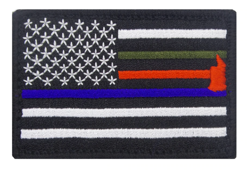 Thin Blue Red and Green Line Hook and Loop Responder Flag - Medical Gear Outfitters