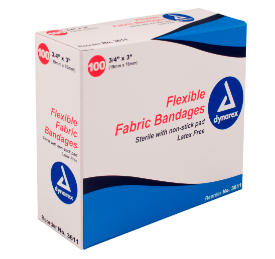 Adhesive Fabric Bandages Sterile - 3/4&quot; x 3&quot;