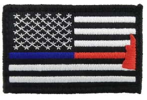 Police &amp; Firefighter Axe Thin Blue &amp; Red Line